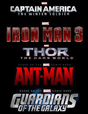 Marvel: Homem de Ferro 3, Capitão América 2, Thor 2, Homem-Formiga e Guardiões da Galáxia