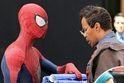 Jamie Foxx e Andrew Garfield juntos no set de O Espetacular Homem-Aranha 2