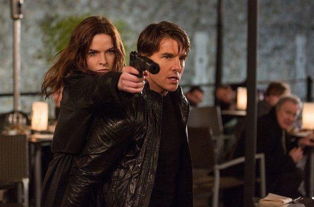 STRICTLY EMBARGOED: 8:00am PST March 22, 2015 Rebecca Ferguson and Tom Cruise in a scene from the motion picture "Mission Impossible 5." Credit: Chiabella James, Paramount Pictures [Via MerlinFTP Drop]