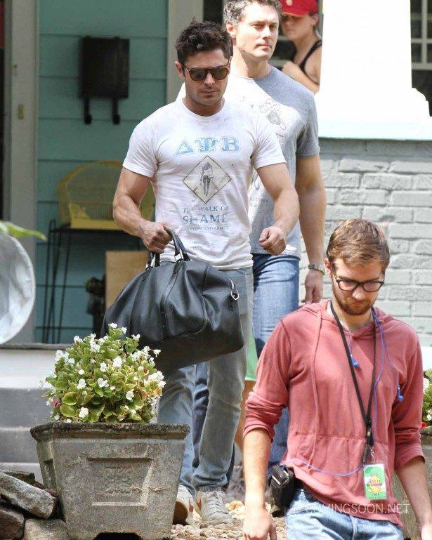 Exclusive... 51845991 Stars are spotted on the set of "Neighbors 2" on September 10, 2015 in Atlanta, Georgia. Along with the other main cast of the original, Efron is back to reprise his role as Teddy Sanders. Stars are spotted on the set of "Neighbors 2" on September 10, 2015 in Atlanta, Georgia. Along with the other main cast of the original, Efron is back to reprise his role as Teddy Sanders. Pictured: Zac Efron FameFlynet, Inc - Beverly Hills, CA, USA - +1 (818) 307-4813