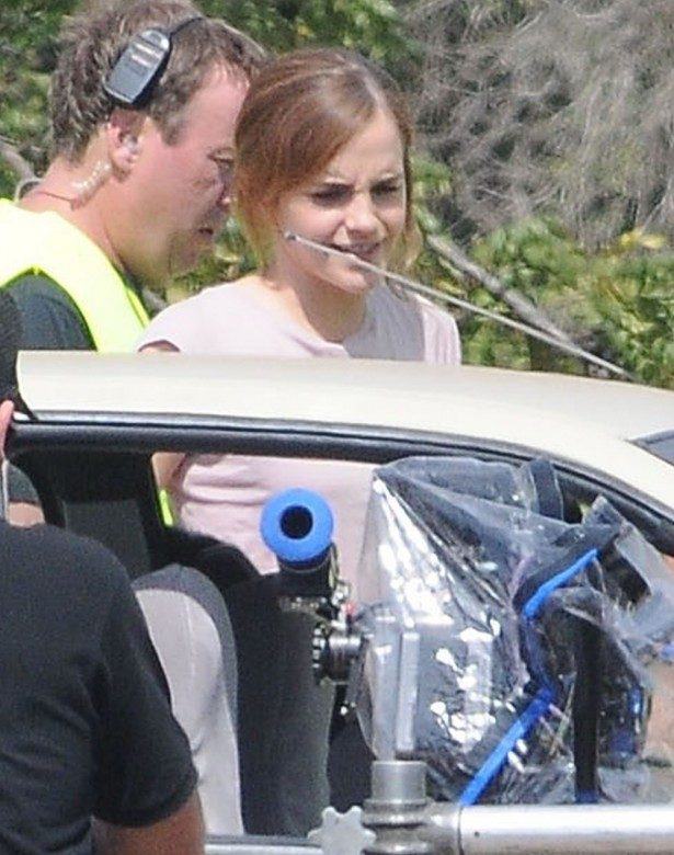 Exclusive... 51857058 Actress Emma Watson filming scenes on the set of 'The Circle' in Fillmore, California on September 21, 2015. The movie is about a woman who lands a job at a powerful tech company called the Circle, where she becomes involved with a mysterious man. FameFlynet, Inc - Beverly Hills, CA, USA - +1 (818) 307-4813