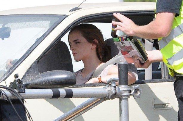 Exclusive... 51857060 Actress Emma Watson filming scenes on the set of 'The Circle' in Fillmore, California on September 21, 2015. The movie is about a woman who lands a job at a powerful tech company called the Circle, where she becomes involved with a mysterious man. FameFlynet, Inc - Beverly Hills, CA, USA - +1 (818) 307-4813