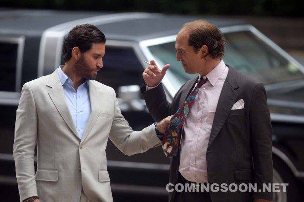 NEW YORK, NY - OCTOBER 04: Edgar Rameriez, Matthew McConaughey filming Stephen Gagham's "Gold" on October 4, 2015 in New York City.  (Photo by Steve Sands/GC Images
