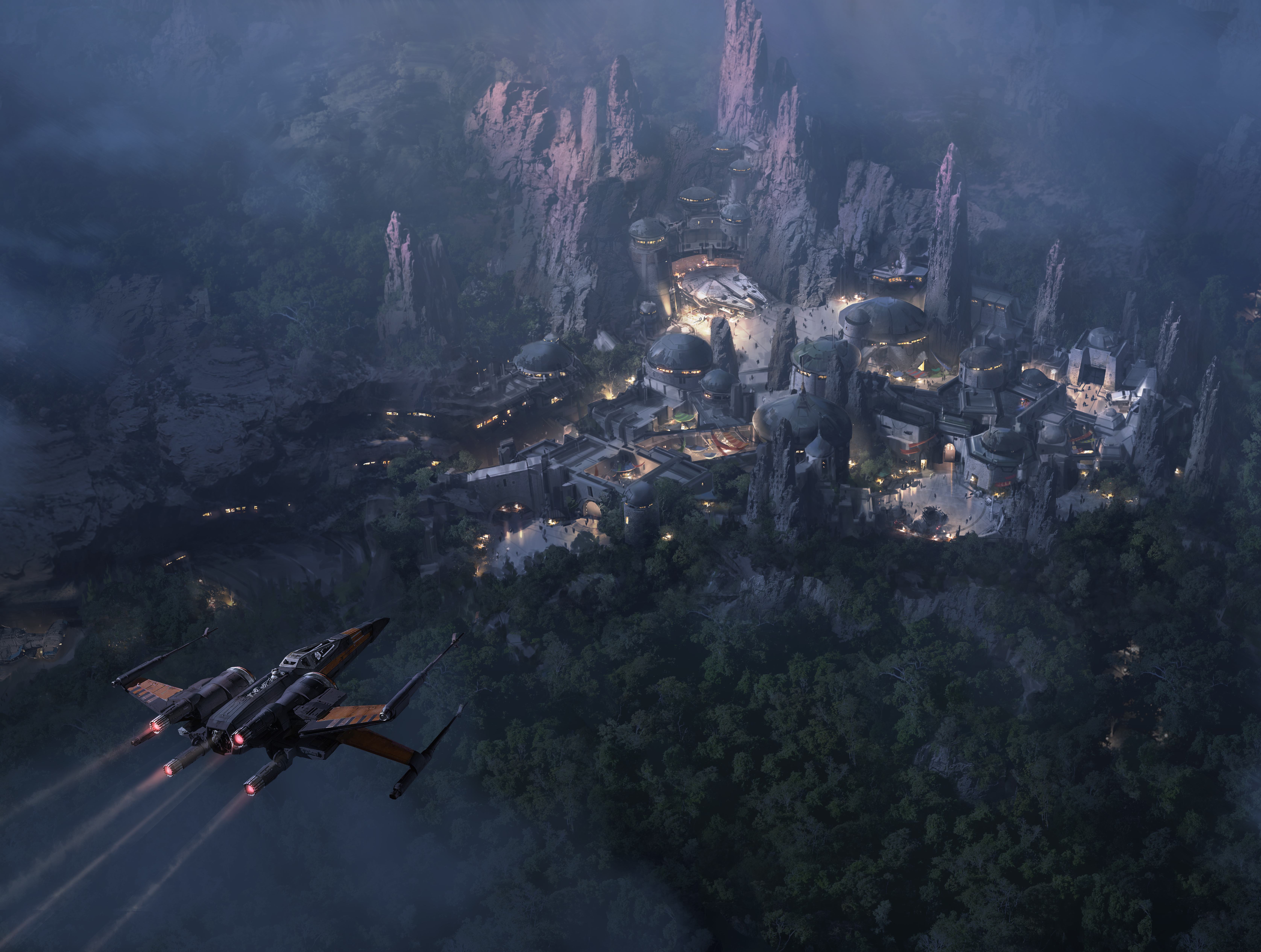 Disney divulga imagem que mostra parque temático de Star Wars à noite