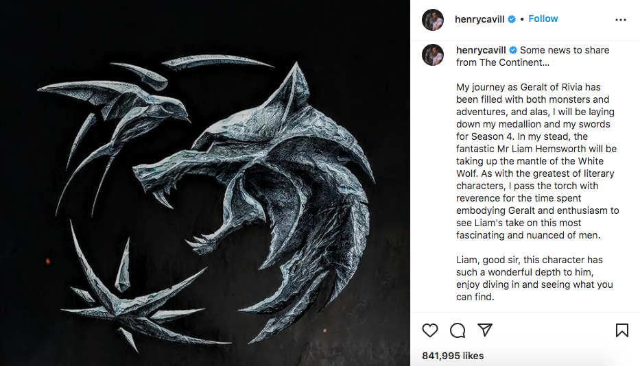 The Witcher tem 4ª temporada confirmada; Liam Hemsworth entra no